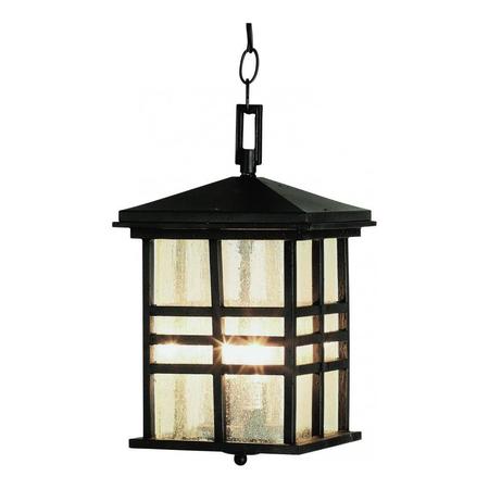 TRANS GLOBE Two Light Weathered Bronze Clear Seeded Rectangle Glass Hanging Lanter 4638 WB